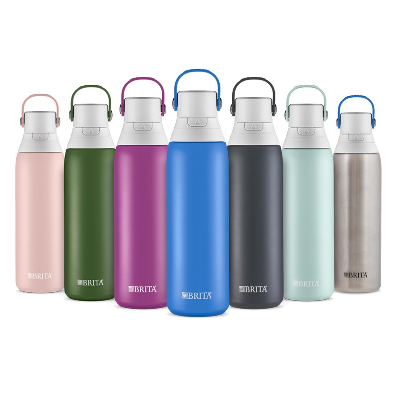 Brita Stainless Steel Premium Filtering Water Bottle, BPA-Free, Reusable, Insulated,