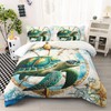 Ntlfup Ocean Bedding Set Turtle Comforter Set, Navigation Theme Quilt