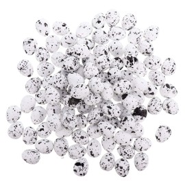 PRETYZOOM 100pcs Artificial Bird Eggs Craft for Home Decor Garden Ornaments DIY Easter Decoration Fake Nest Eggs for Wedding Party Decorative Photography Prop White