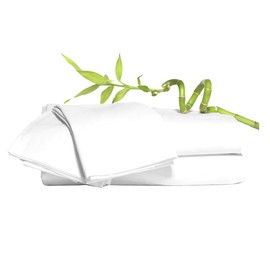 Euphoric Gifts 100% Bamboo Super Silky Soft Plain Luxury Pillowcases Pack Contains x2 Pillow Cases (White)