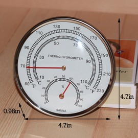 amocane 2 in 1 Sauna Fahrenheit Thermometer, Sauna Thermometer Hygrometer for Sauna Room, Indoor Temperature Humidity Monitor, Sauna Accessories for Any Barrel or Infrared Steam Saunas