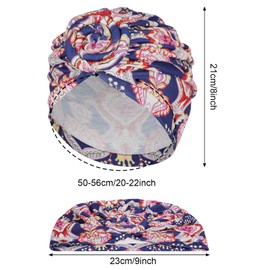 PHOGARY Pack of 4 Turban for Women, Soft Knotted Turban Women's Turban Hat Women's Pleated Headgear Women's Headscarf Women's Head Wrap Turban for Women Hair Loss Hat Chemo Headwear, multicoloured