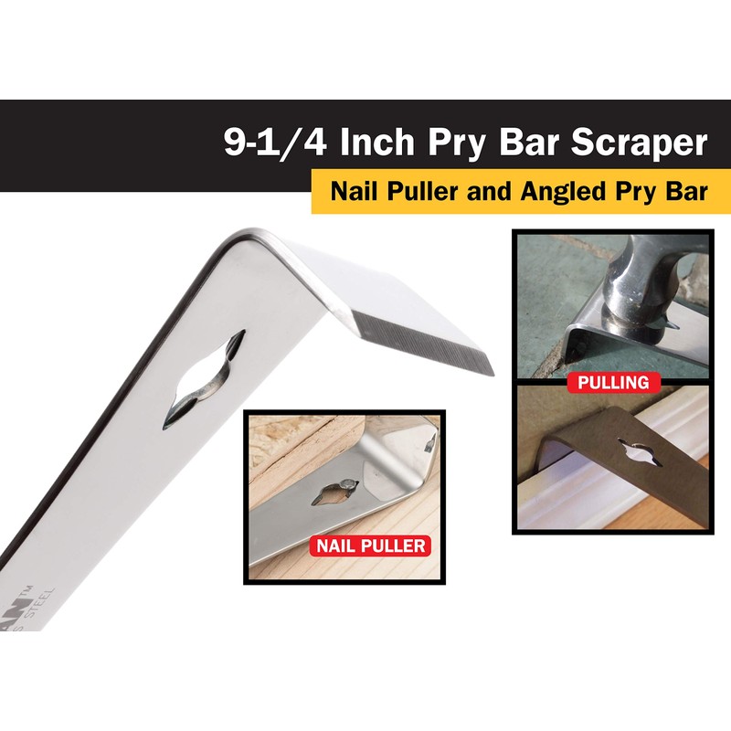Titan Tools 11509 9-1/4-Inch Stainless Steel Pry Bar Scraper