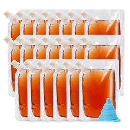 20 Pcs Liquor Flasks Cruise Pouch Reusable Sneak Travel Drinking Flask Concealable Alcohol Plastic Flasks bags with Funnel (8 oz)