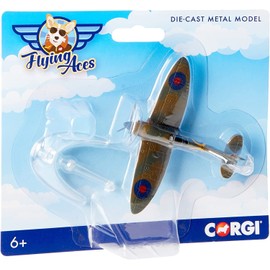 Corgi CS90650 Diecast Model Flying Aces Supermarine Spitfire ,Green & Brown