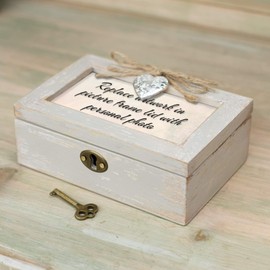 Cottage Garden Great Granddaughter I Love You Natural Wood Locket Petite Music Box Plays You are My Sunshine