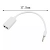 Universal White Double 3.5mm Earphone Headphone Y Splitter Cable Cord