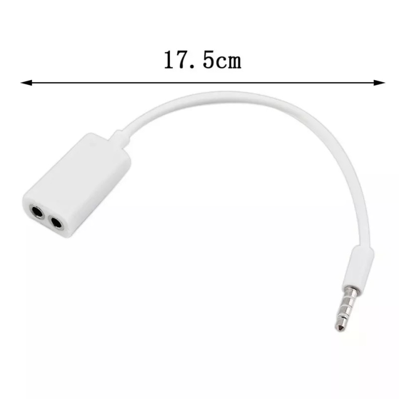 Universal White Double 3.5mm Earphone Headphone Y Splitter Cable Cord