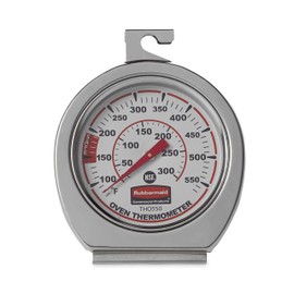 Rubbermaid Commercial Products Stainless Steel Monitoring Thermometer, Safe for Inside Oven/Grill/Smoker, 60-580°F Range, Easy to Read Food Thermometer For Food Resturant/Home Cooking