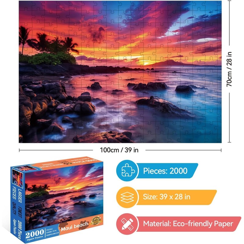 2000 Piece Jigsaw Puzzle for Adults – Maui Island Sunset