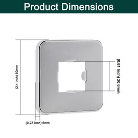 BathAce Shower Arm Flange, Stainless Steel Replacement Wall Split Flange/Escutcheon Plate Floor for Universal Standard Shower Head Arm Pipe (Square-Non Split, Chrome Finish)