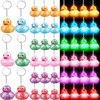 Deekin 24 Pcs LED Light up Rubber Duck Keychain Cute