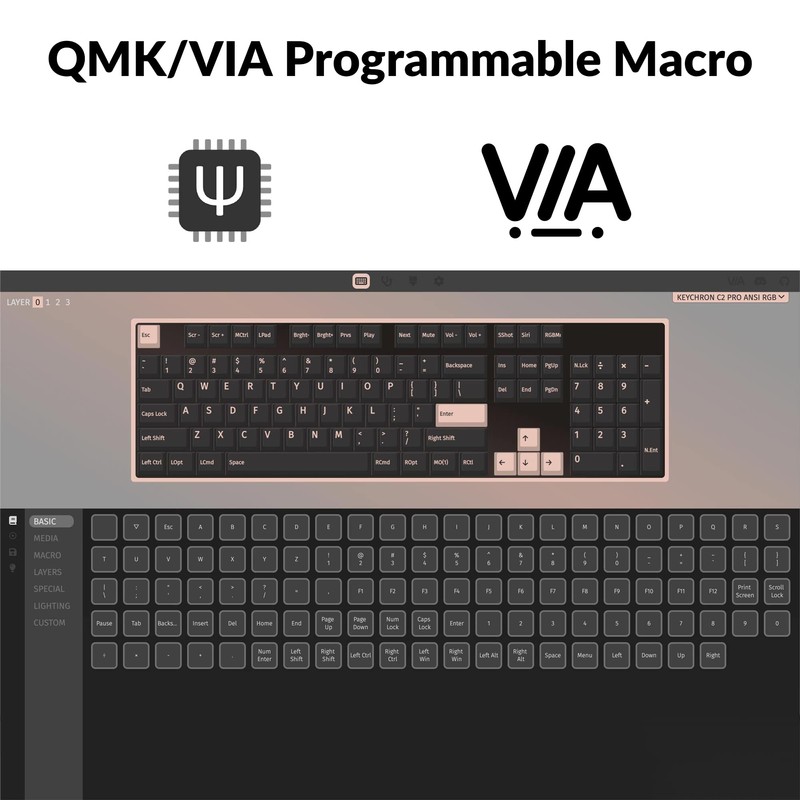 Keychron C2 Pro Wired QMK/VIA Mechanical Keyboard Full Size Layout