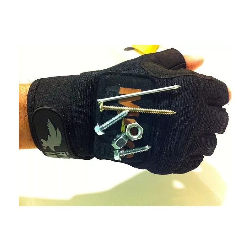 Flying Anvil Magnetic Fingerless Professional Work Gloves Nails & Screws