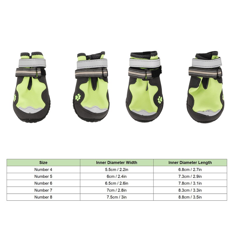 4Pcs Dog Booties Adjustable Slip Resistant Breathable Dog Boot with