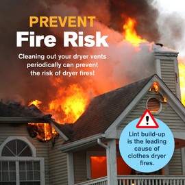 The Professional Dryer Vent Cleaner Kit -(40-Feet) Innovative Lint Remover Reusable Strong Nylon| Flexible Lint Brush with Drill Attachment for Faster Cleaning