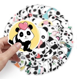 Panda Stickers,50 PCS Panda Graffiti Vinyl Waterproof Decals for Water Bottles Computer Bicycle Skateboard Luggage Phone Pad Laptop Kids Teens Stickers Pack