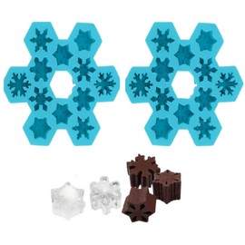 Christmas Ice Cube Trays 2 Pack:Snowflake Ice Trays Chocolate DIY Mould Cupcake Dessert Baking Mold for Cocktail, Freezer