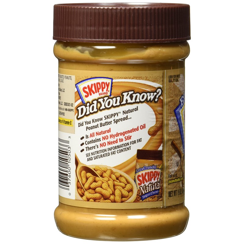 Skippy Super Chunk Natural Peanut Butter Spread, 15 oz. (2-Pack)