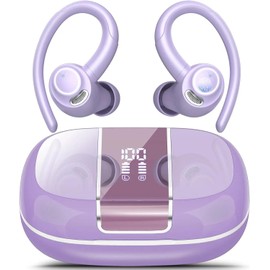 VKROBAG Wireless Earbuds Bluetooth Earphones with Sport Ear Buds with Earhooks, 3D Stereo Earphones Purple 2025