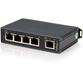 StarTech.com 5-Port Ethernet Switch - 10/100Mbps Industrial Networking Solution - IP30-rated Energy Efficient Internet Switch (IES5102), Black