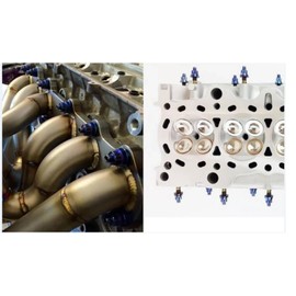 RISON-Titanium Set of 12 Titanium Stud Bolts for Exhaust Manifold M8 M10, Exhaust Manifold Bolt Nut Kit, Exhaust Manifold Flange Nuts Pin Screws Exhaust Manifold for Exhaust Systems Car Engines