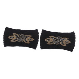 Beavorty Pcs Woolen Yarn Hair Band Flower Pattern Knitted Headwrap for Women Girls Warm Headband Hair Hoop
