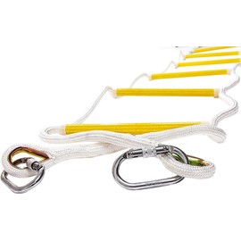 Emergency Escape Rope Ladder 1 Story 8ft | Fire Rescue Extension Ladder | Weather Resistant with Spring Hooks | Fast to Deploy & Easy to Use - Reusable, Compact & Lightweight