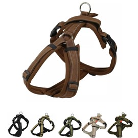 【Hakusan】 Zero Harness,Dog Harness, Padded, Adjustable, No Pull Design, Safety,Japanese Brand,Small Dog,Medium Dog, (Brown×Brown, XS)