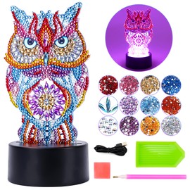 Osikay Gift Girls 9 7 6 10 5 Years, Craft Set Children from 6 8 10 Years Diamond Painting Owl Night Light Children's Toy from 6 8 11 12 Years Girls