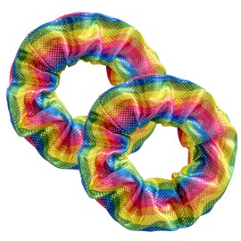 2 Pieces Scrunchies Rainbow Hair Scrunchies, Elastic Hair Bands Scrunchy, Colorful Hair Ties Ropes for Women Girls Gymnastics Birthday Party Favors