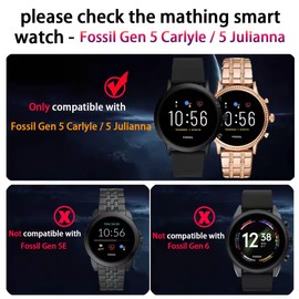 Suoman 3-Pack for Fossil Gen 5 Julianna Case, High Definition Clear Screen Protector, All-Around Protective TPU Bumper Cover (Not Fit for Fossil Gen 6 and for Gen 5E)