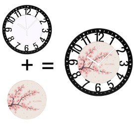 25cm Circular Iron Wall Clock with a Desert Mesassheet size: 10 inch, color: Black