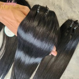 Raw Straight Human Hair 100% Unprocessed Raw Indian Hair Cuticle Aligned Hair Extensions for Retail and Wholesalecolor: 1pcs Burmese curly hair, Stretched Length: 22 Inches