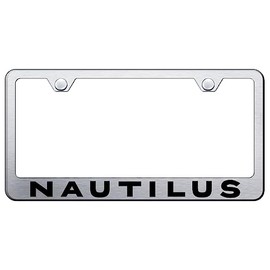 Au-TOMOTIVE GOLD Laser Etched Logo Stainless Steel License Plate Frame for Lincoln Nautilus (Brushed Chrome)