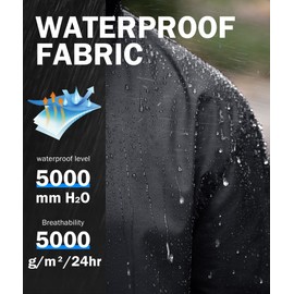 ZITY Men's Rain Jacket Waterproof with Hood Lightweight Raincoat for Golf Hiking Camping Cycling Charcoal L