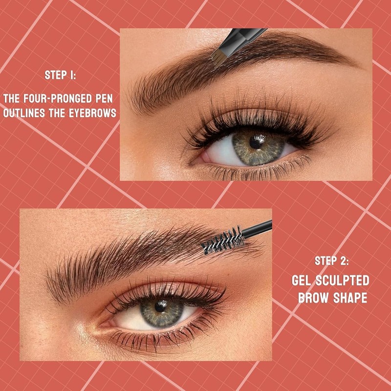 Microblading Eyebrow Pencil Waterproof with 4 Fork Tips & Square