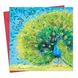 Twizler Good Luck Card with Peacock – Good Luck New Job Card – Good Luck Exams Card – Good Luck Driving Test Card – Good Luck New Home Card – Good Luck Gifts