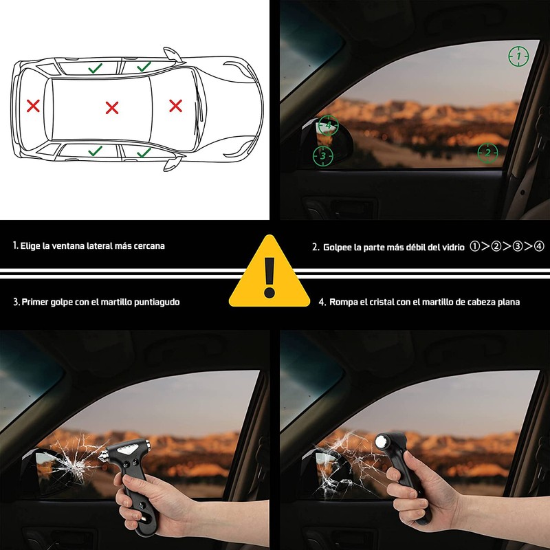 JBM® 52259 Glass Breaker Hammer and Belt Cutter Safety