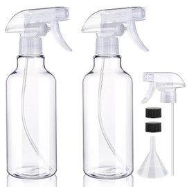 Hethyo Plastic Spray Bottles Empty Spray Bottle 16.9oz/500ml 2 Pack Heavy Duty Spraying Bottles Mist/Stream Water Bottle for Cleaning Solutions, Essential Oils, Hair (Clear)