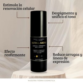 Nuestra Tierra Cosmética Retinal Suero Facial Perfeccionador, con Retinal al 1%, Despigmentante, Anti-Edad, Anti-Acné, 30ml