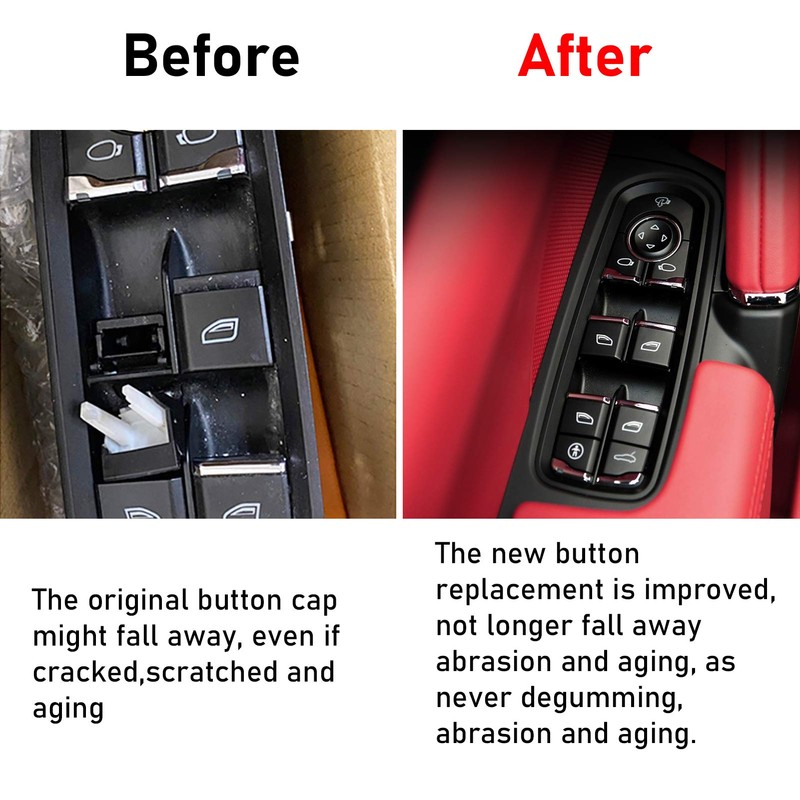 TTCR-II Interior Window Lift Switch Button Cap for Cayenne 2011-2018,