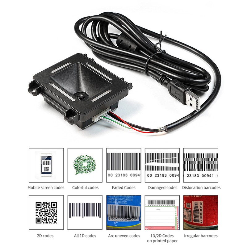 Embedded Barcode Scanner Self-Induction 1D 2D QR Bar Code Reader