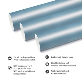 TECKWRAP Permanent Adhesive Vinyl 12" x 10ft, Matte Cobalt Blue