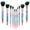 Makeup Brushes Set Crystal Handle - 10pcs Colorful Diamond Cosmetic