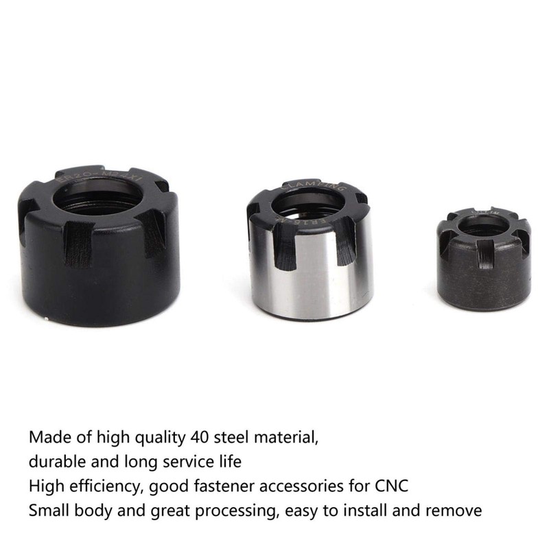 ER11M/16M/20M Collet Nut 40 Steel Fasteners Prcatical ER Collet Nut