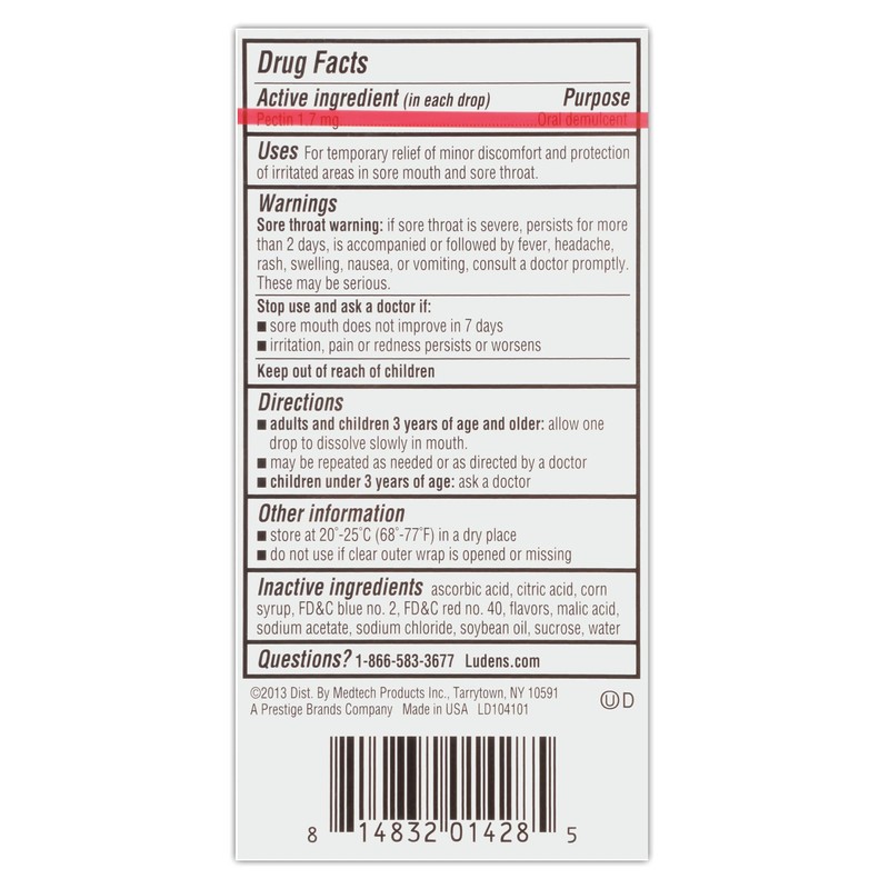 Luden's Soothing Throat Drops, Box Wild Cherry, 20 ct (Pack