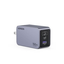 UGREEN Nexode Pro 100W Cargador Tipo C, PPS GAN de Pared 3 Puertos 2C1A