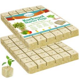 Legigo 2 Inch Rockwool Cubes Seed Starter Grow Cubes for Hydroponics, Rock Wool Planting Cubes Clone Cubes Soilless Cultivation Hydroponics Pods for Garden Plants Germination (2 Sheet, 96 Plugs)