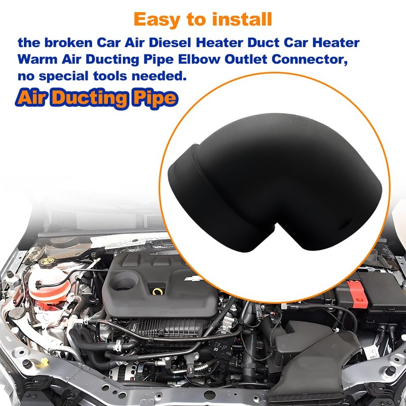 AIMCOCO Diesel Air Heater Duct Connector,75mm/3inch L-Shape Elbow Ducting Pipe